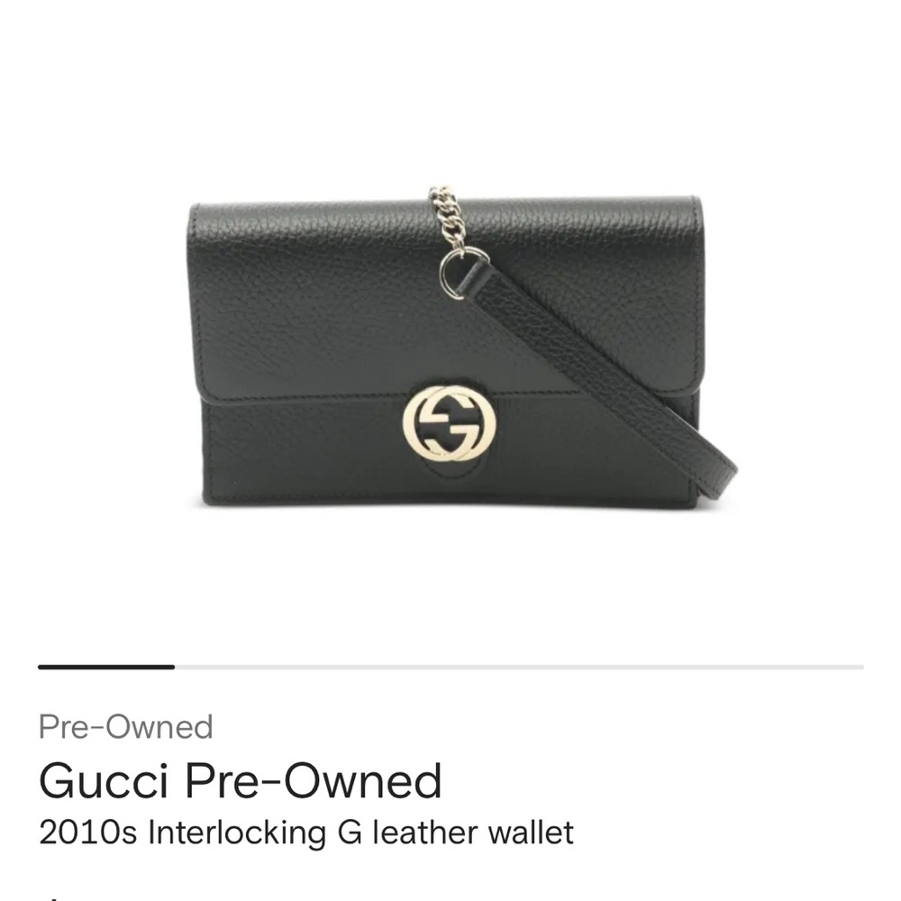 Gucci Black Leather Wallet with Gold Accent